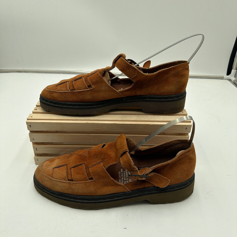 Buffalino Fisherman Sandals Vintage Suede Woven Buckle Brown Mens 8.5 D